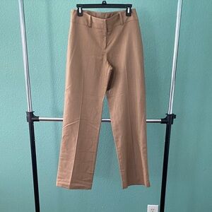 Ann Taylor Women’s Dress Pants Size 6 Tan Pinstripe Straight Leg Trousers Career
